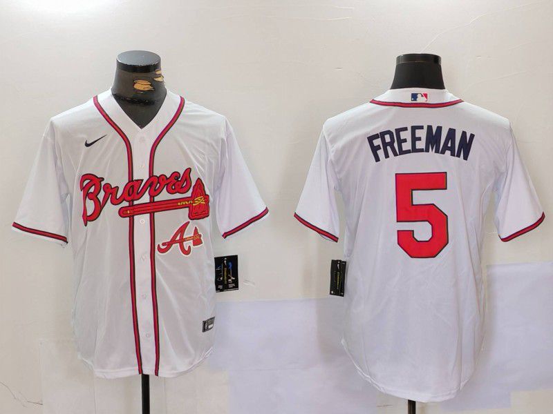 Men Atlanta Braves #5 Freeman White Game 2024 Nike MLB Jersey style 2